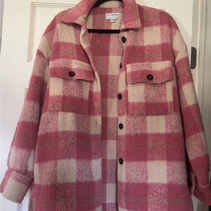 Vici Pink and Cream Plaid Jacket